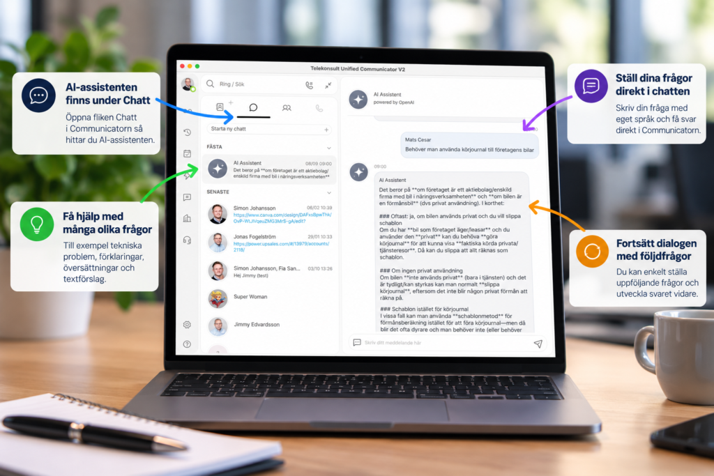 AI-assistent i Communicatorn för företag