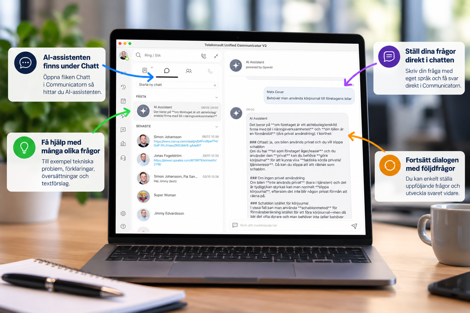 AI-assistent i Communicatorn för företag