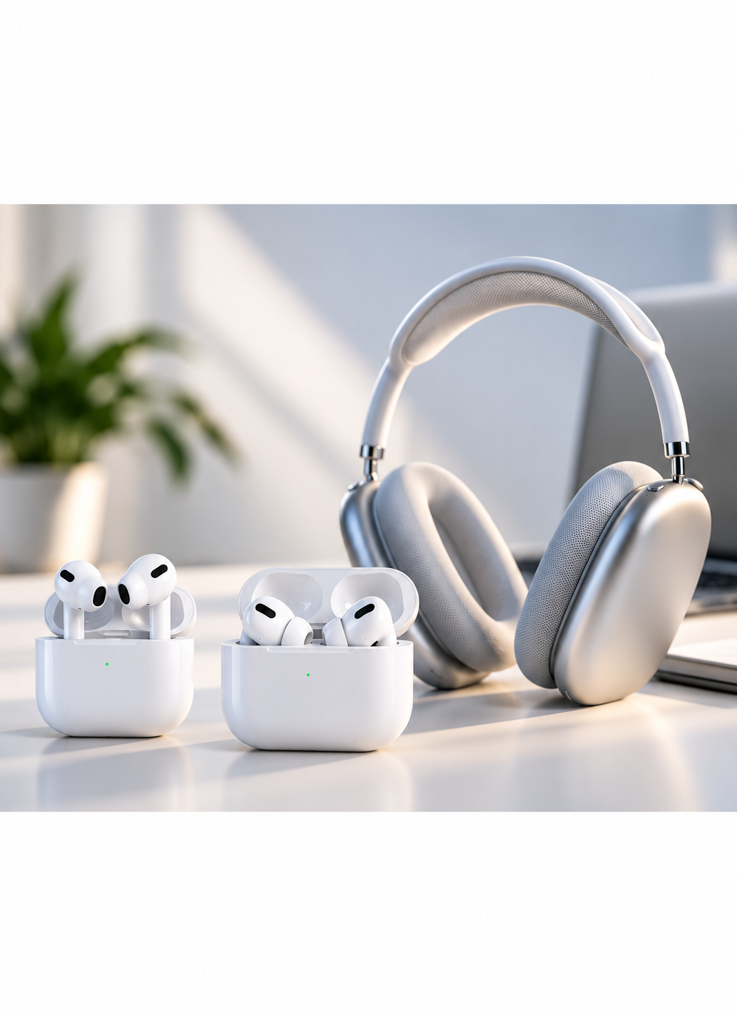 Olika AirPods-modeller för jämförelse