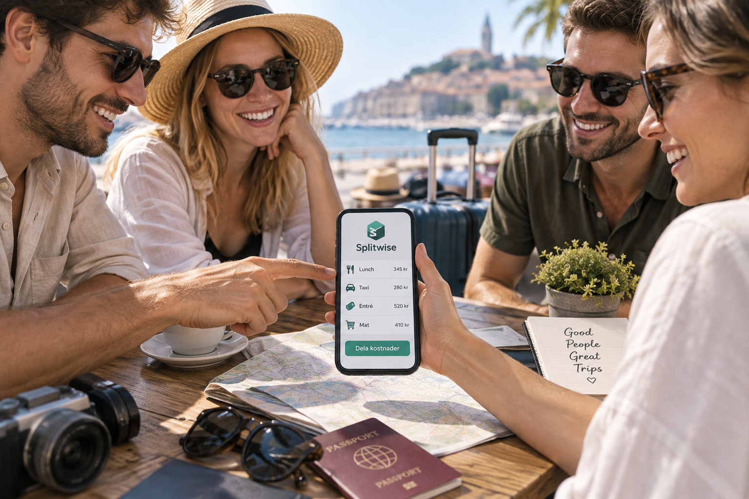 Dela kostnader på resan med Splitwise i mobilen