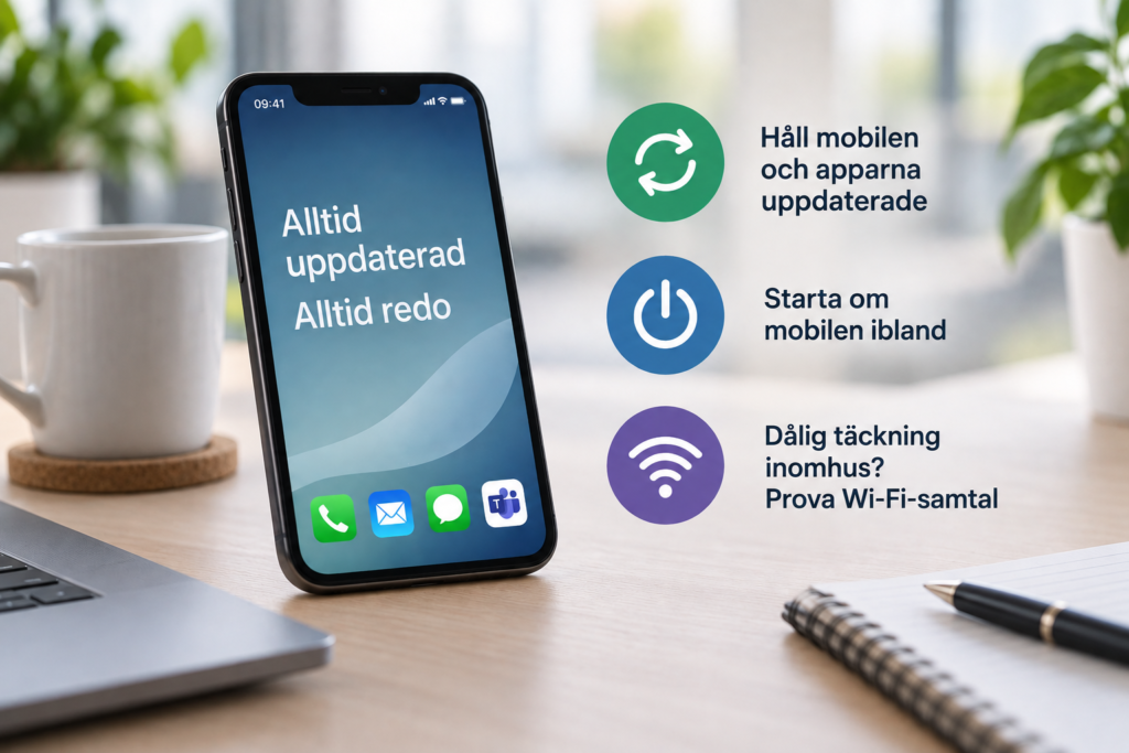Tre enkla mobiltips – uppdatera mobilen, starta om och använd Wi-Fi-samtal vid dålig täckning