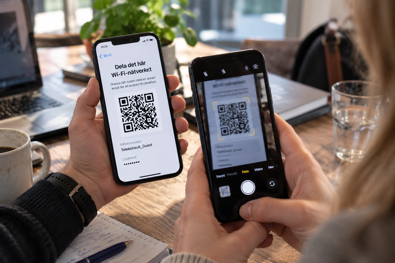Dela WiFi-lösenord från mobilen på iPhone och Android