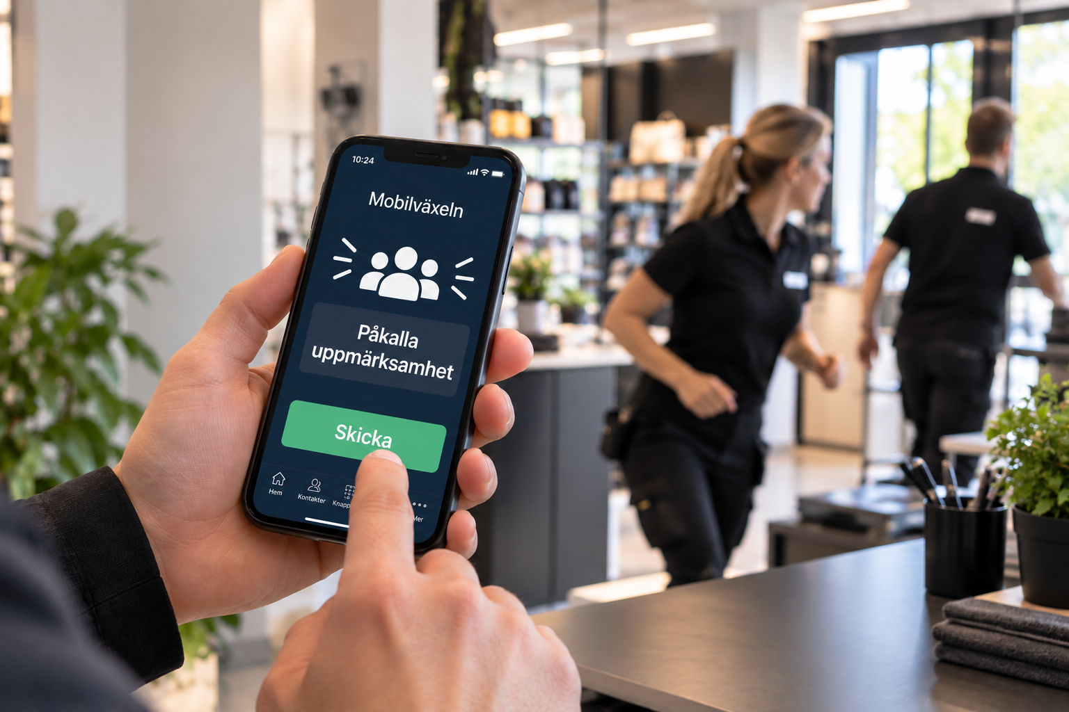 Smart funktion i mobilväxeln skickar snabb information till kollegor