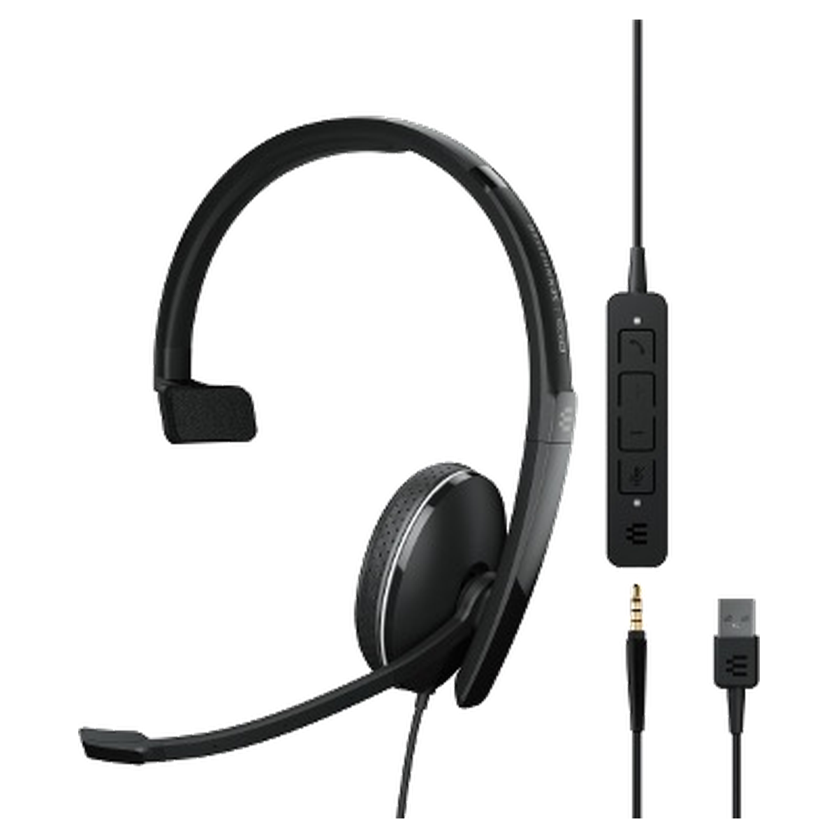 ePOS ADAPT 135 USB - Single-sided headset, USB & 3,5mm – headset för professionella företagssamtal och hybridarbete