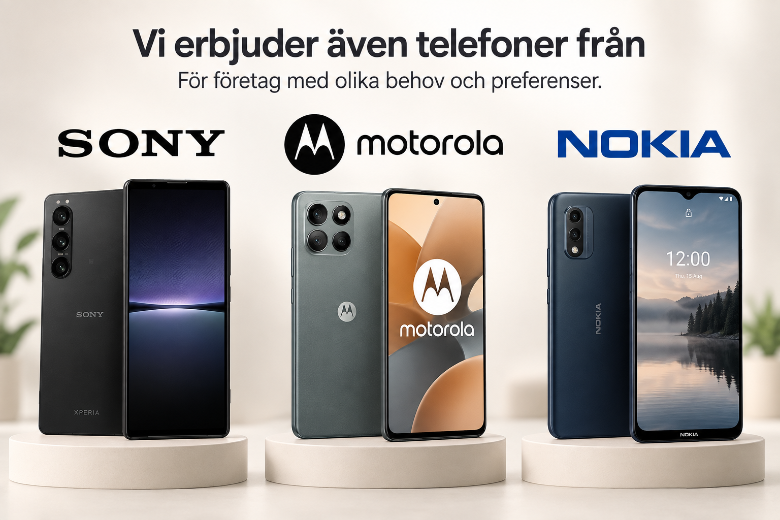 Sony Motorola och Nokia mobiltelefoner för företag